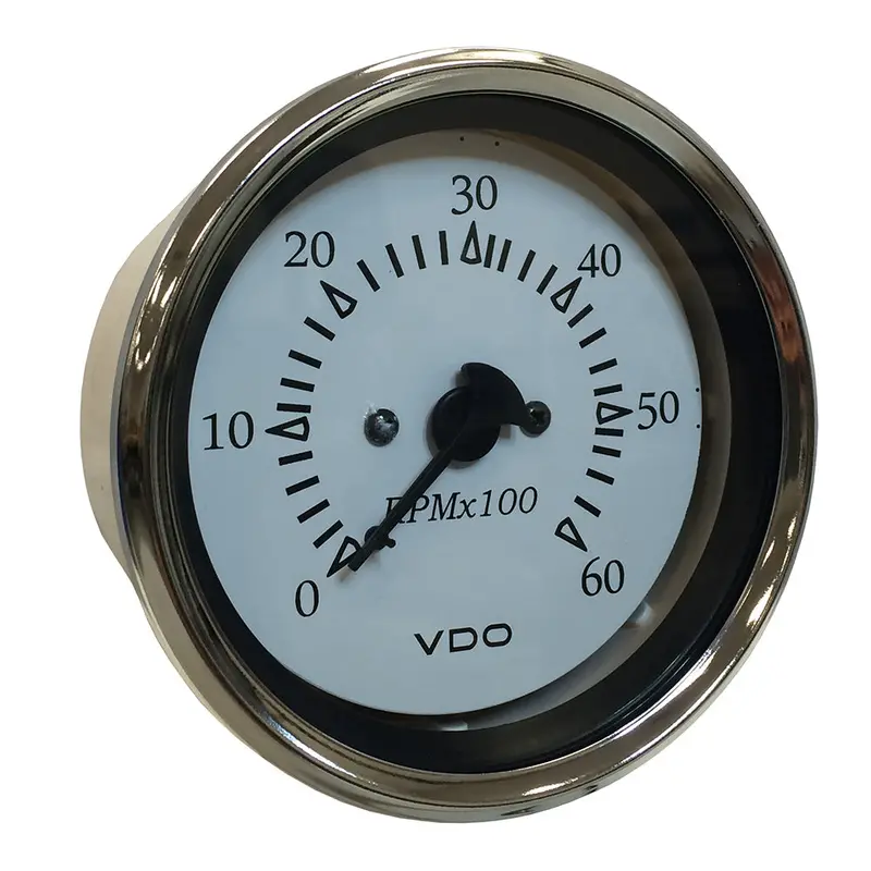 Vdo Cockpit Marine 85Mm Sterndrive Tachometer – White Dial, Chrome Bezel [333-15274] 1