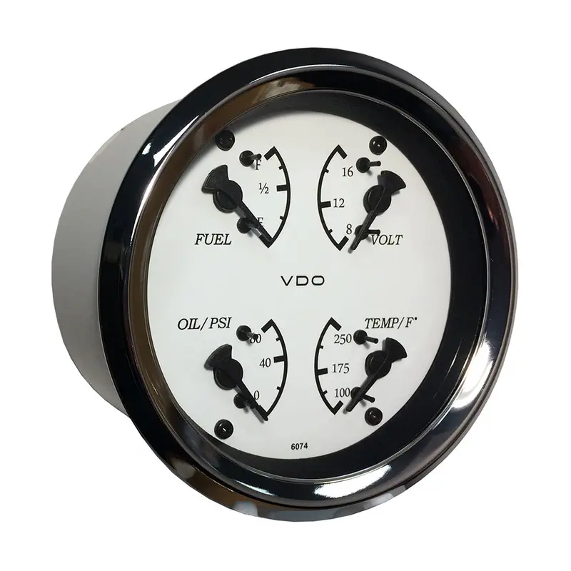 Vdo Marine 4-In-1 Cockpit Gauge – 85Mm (3-3/8") With White Dial & Bezel [110-15800] 1