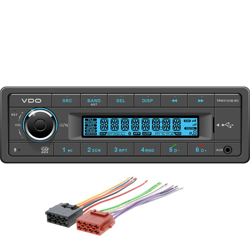Vdo Trw312Ub-Buk 12V Marine Stereo With Bluetooth, Usb, Fm Rds, And Blue Illumination 1