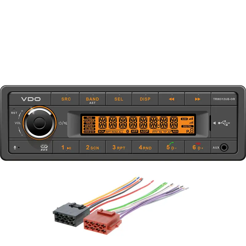 Vdo Trw312Ub-Ork 12V Marine Stereo With Bluetooth, Usb, Fm Rds, And Orange Illumination 1