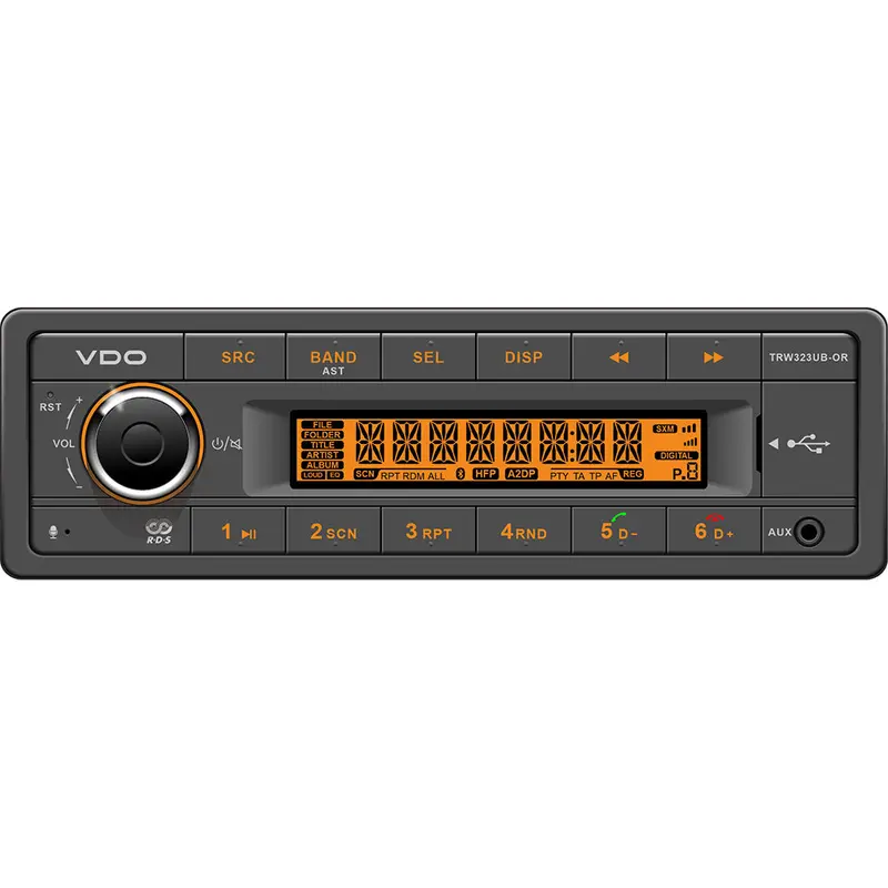 Vdo Trw323Ub-Or 24V Marine Stereo With Bluetooth, Usb, Fm Rds, And Orange Illumination 1