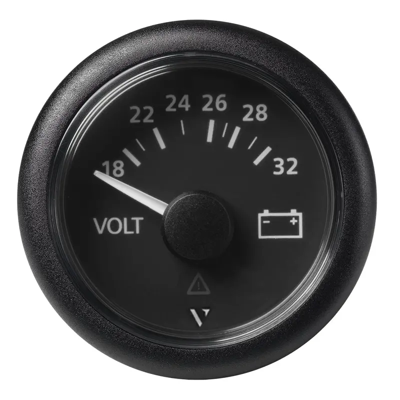 Veratron 52Mm Viewline Voltmeter – 18–32V Range, Black Dial & Bezel (Model A2C59512458) 1