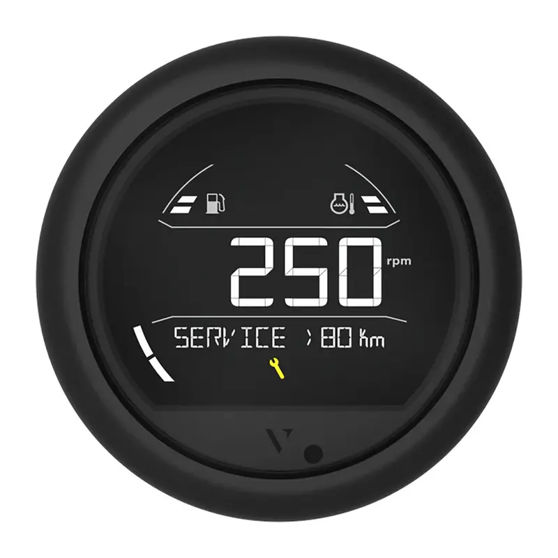 Veratron Vl Digital 85 Gauge With Round Black Bezel – Compact Marine Display [B00205802] 1