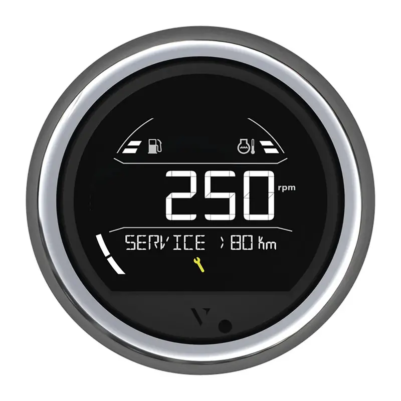 Veratron Vl Digital 85 Gauge With Round Chrome Bezel For Marine Use [B00205804] 1