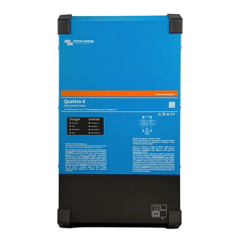 Victron Quattro-Ii Inverter/Charger – 24V, 3000Va, Dual 120V Ac Outputs [Qua242305130] 1