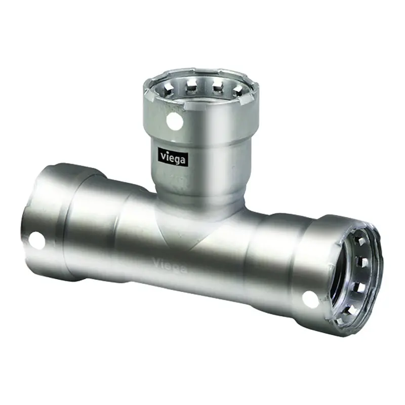 Viega Megapress 1/2" Stainless Steel 304 Tee – Triple Press Fitting Powered By Smart Connect Technology [95105] 1