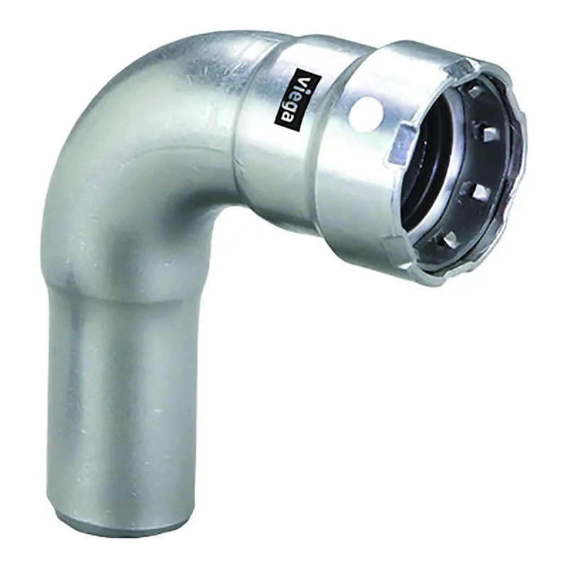 Viega Megapress 3/4" 90° Stainless Steel 304 Street Elbow – Single Press Fitting Enabled By Smart Connect Technology [95035] 1