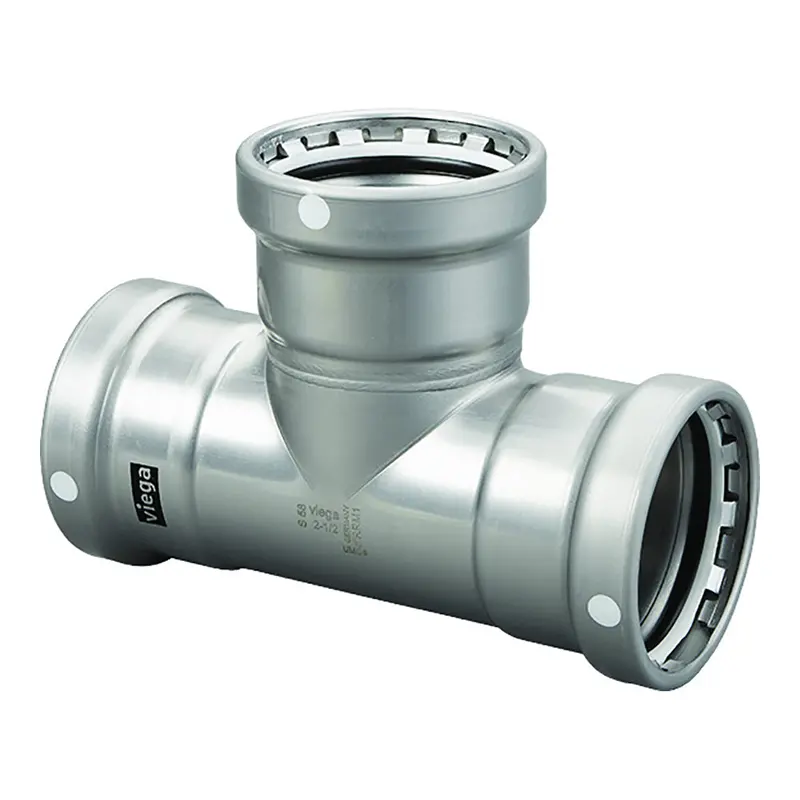 Viega Megapress 3" Carbon Steel Tee – Fmk-Sealed, Triple-Press Smart Connect Fitting (26565) 1