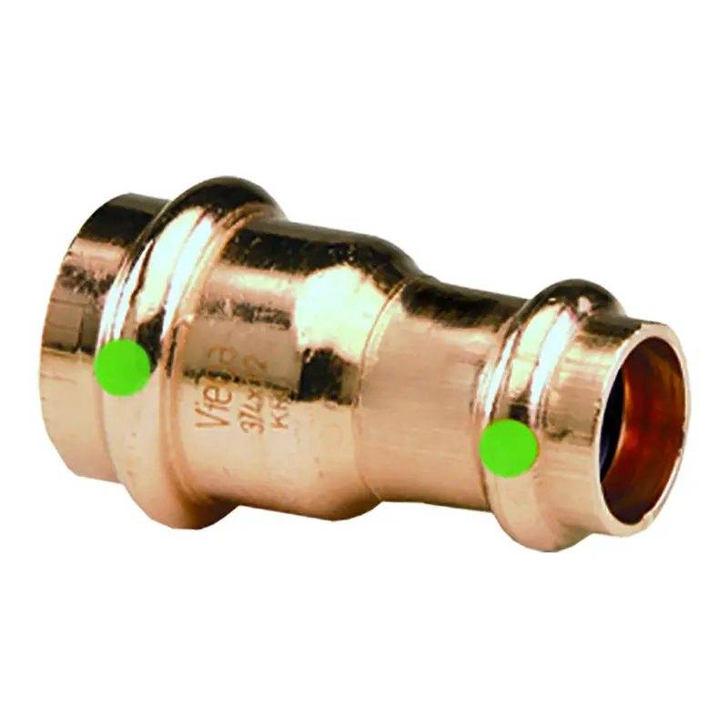 Viega Propress 3/4" × 1/2" Copper Reducer Fitting With Double Press & Smart Connect 1