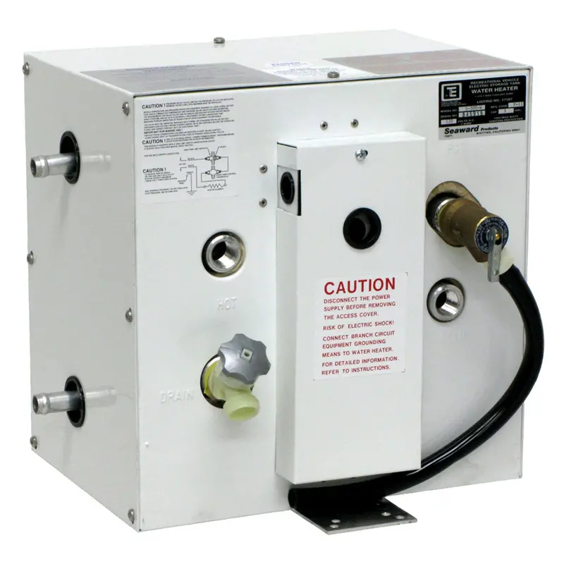 Whale Seaward 3-Gallon White Epoxy-Coated Hot Water Heater With Side-Mount Heat Exchanger – 120V, 1500W [S300W] 1