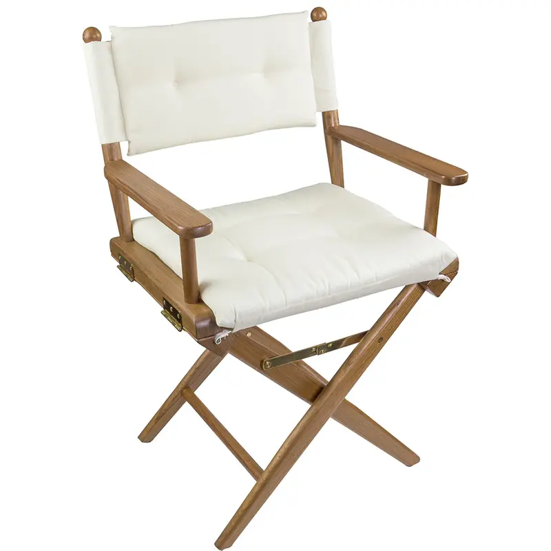 Whitecap Teak Directors Chair With Cream Fabric Cushion [61043] 1