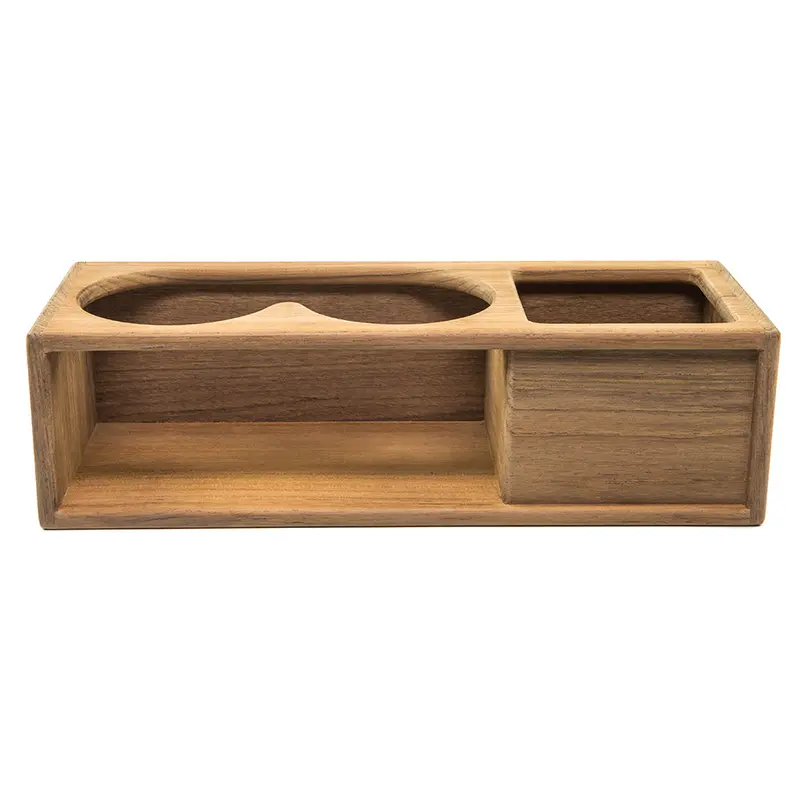 Whitecap Teak Two-Bay Insulated Rack With Integrated Tray – For Drinks Or Binoculars (Model 62616) 1